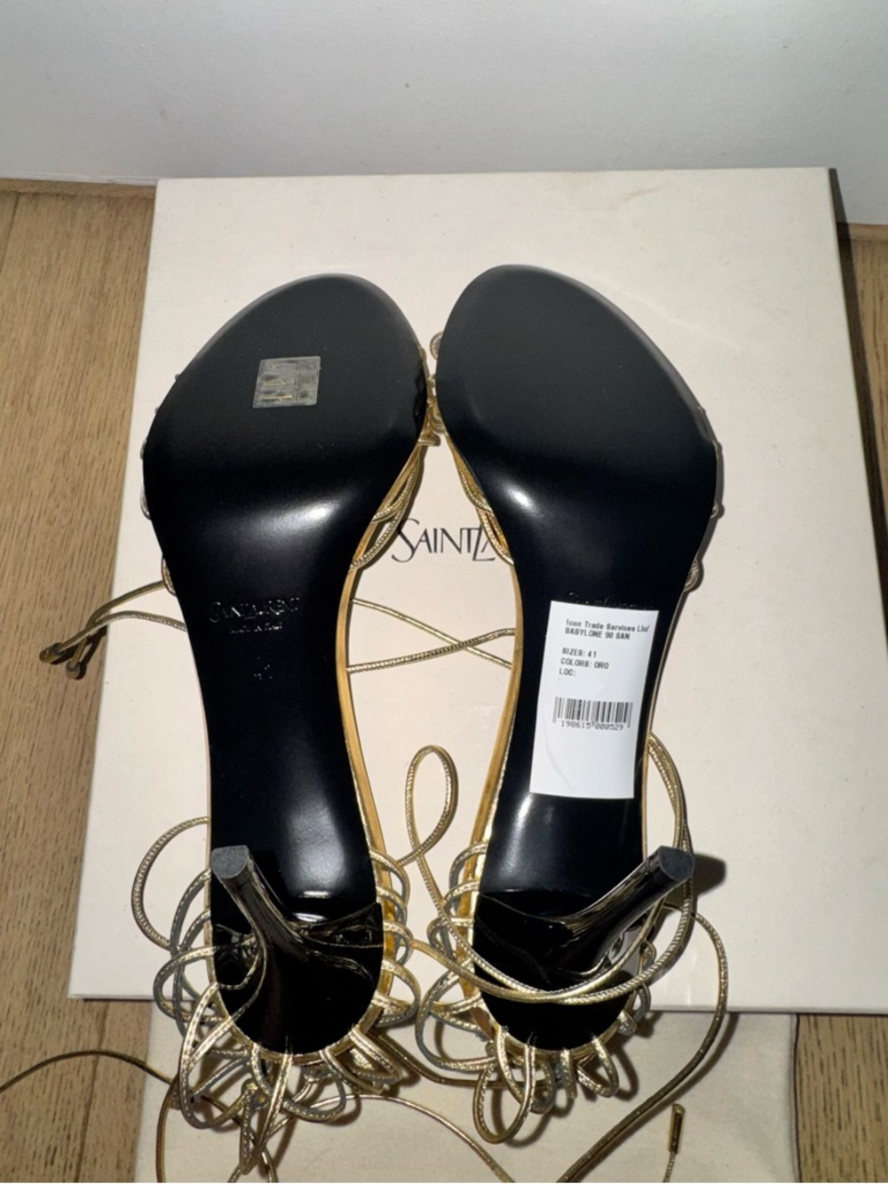 Saint Laurent Babylone Sandals in Metallic Leather 41 - Picture 7 of 8